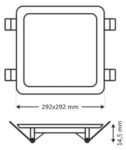 Lampada LED da incasso SQUARE LED/24W/230V 4200K 29,2x29,2 cm marrone