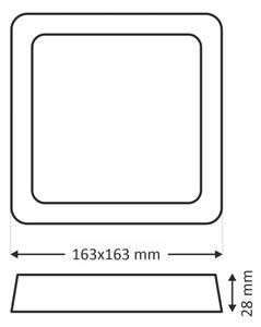 Plafoniera LED LED/12W/230V 4200K 16,3x16,3 cm bianco
