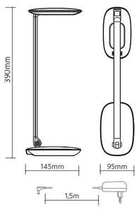 Lampada da tavolo LED dimmerabile con USB MOANA LED/6W/230V rosa
