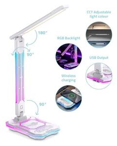 Lampada da tavolo LED RGB dimmerabile ricaricabile touch 7,5W 2700-5300K bianco