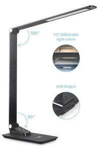 Lampada da tavolo LED dimmerabile USB 7W 230V 3000-5500K nera