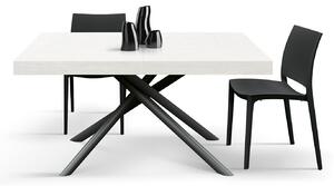 Tavolo moderno allungabile bianco frassino gambe tubolari nere 140x90x74 160x90x74