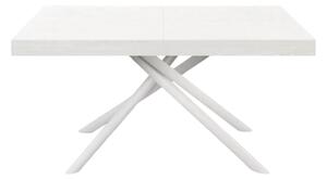 Tavolo moderno allungabile bianco frassino gambe tubolari bianche 140x90x74 160x90x74