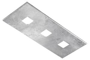 Plafoniera Contemporanea Sparta Metallo Foglia Argento 3 Luci Gx53