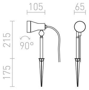 RED- Design Rendl - R10427 - Lampada da esterno DIREZZA 1xGU10/35W/230V IP54