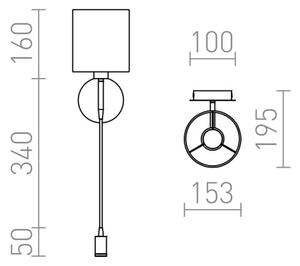 RED - Design Rendl - R10580 - Lampada LED da muro VERSA 1xE27/42W/230V + LED/3W