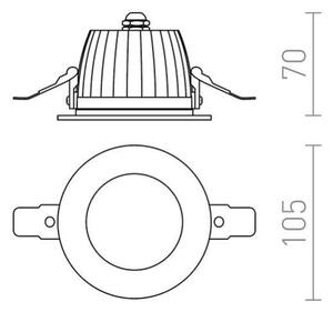 RED - Design Rendl-R10565- Lampada da incasso a LED per bagno AMIGA 8W/230V IP65