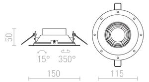 RED- Design Rendl - R12046 - Faretto da incasso IPSO 1xGU10/50W/230V