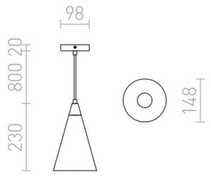 RED - Design Rendl - R12380 - Lampadario su corda HEIDI 1xE27/28W/230V cemento/legno