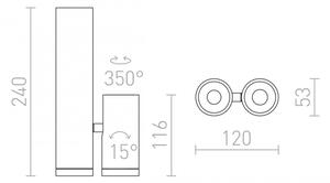 RED - Design Rendl - R12499 - Faretto LED BOGARD 2xLED/5W/230V