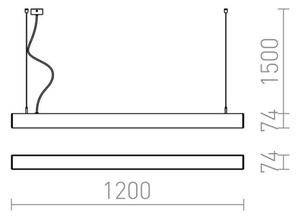 RED- Design Rendl - R12721 - Lampadario LED su corda PESANTE LED/40W/230V nero