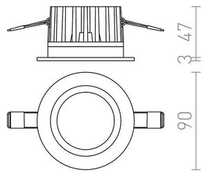 RED -Design Rendl-R12716- Lampada da incasso a LED per bagno TOLEDO 8W/230V IP44