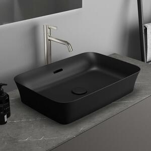 Ideal Standard Ipalyss, vasca sovrapposta quadrata con troppofilo, senza foro per rubinetteria, 55 x 38 cm