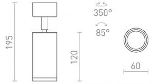 RED - Design Rendl - R13363 - Faretto BELENOS 1xGU10/9W/230V