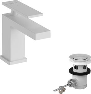 Hansgrohe Tecturis E Mitigeur monocommandé pour lavabo 80, saillie 122mm, avec garniture de vidage, CoolStart, EcoSmart+, 73002700, 73002700