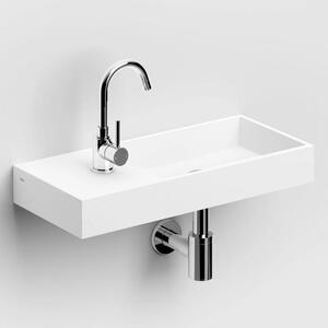 Clou Mini Wash Me Plus Sinistro - Lavabo da appoggio, 56 cm, senza foro per rubinetto