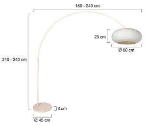 Steinhauer Lampada ad arco Sparkled Light, Crema / Ambra, Soggiorno / Sala da pranzo, Metallo, Lampada da terra