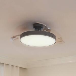 Philips Ventilatore da soffitto LED Atlas, nichel, silenzioso, CCT dimmerabile, Alluminio / Grigio / Zincato, Soggiorno / Sala da pranzo, Metallo, Moderno
