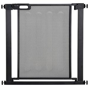 PawHut Cancellino per Cani Estensibile a Pressione con Chiusura Automatica, Acciaio e ABS, 75-82x76 cm, Nero | Aosom Italy