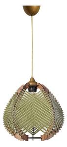 Lampadario verde/di colore naturale con paralume in tessuto ø 25 cm – Opviq lights