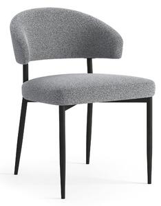 IRIS Grigia (tessuto Monza 120) - MODERNA SEDIA IMBOTTITA BOUCLÉ PER SALONE/SALA DA PRANZO LOFT