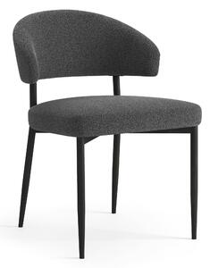 IRIS Antracite [Grigio Scuro] (tessuto Monza 130) - MODERNA SEDIA IMBOTTITA BOUCLÉ PER SALONE/SALA DA PRANZO LOFT