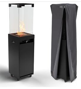 Camino da Giardino da Esterno da Balcone Camino da Terrazza a Gas -FARO Dimensioni ?14,17x14,17x h59,06 cm peso 11 kg Fino a 8 kW - Alimentato a GPL - Tempo di Combustione 55 Ore