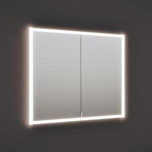 Specchio da parete burgbad RL20, 102 cm, con cornice illuminata in vetro trasparente, da installare a parete