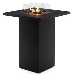 Caminetto da Esterno a Gas e Tavolo da Giardino, Tavolo da Fuoco a Gas Dimensioni 90x90xh 110 cm - Scomparto Interno per Bombola del Gas - Resistente alle Intemperie - Copertura