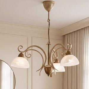 Lampadario a soffitto Flora Luminex, dimmerabile, Ottone / Oro, Soggiorno / Sala da pranzo, Vetro, Campagna / Rustiche, Lampadario