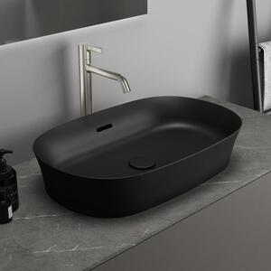 Ideal Standard Ipalyss, vasca ovale con troppofilo, senza foro per rubinetteria, 60 x 38 cm