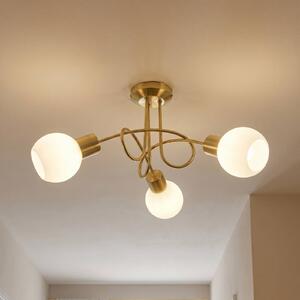Plafoniera soffitto ELAINA Lindby, dimmerabile, Ottone / Oro, Soggiorno / Sala da pranzo, Metallo, Moderno, Plafoniera