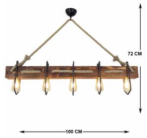 Lampadario su corda DEMIR 5xE27/40W/230V