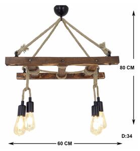Lampadario su filo MERDIVEN 4xE27/40W/230V