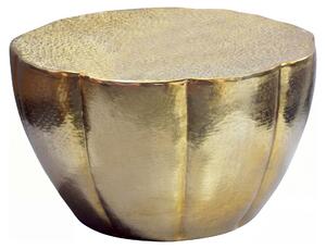 Tavolino da salotto WOHNLING, alluminio, 60 cm, forma a fiore, colore oro. Tavolino rotondo per il soggiorno, tavolino da divano, tavolino moderno per il salotto, tavolino ausiliario, realizzato a mano