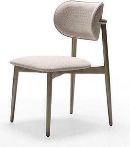 Sedia in tessuto beige dallo stile elegante per il soggiorno e la sala da pranzo