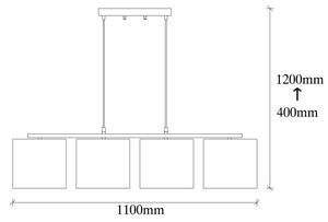 Lampadario su filo VALIZ 4xE27/40W/230V