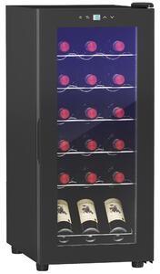 HOMCOM Cantinetta Frigorifero per 18 Bottiglie di Vino con Display Digitale, Luce LED e Controllo Temperatura, Nero
