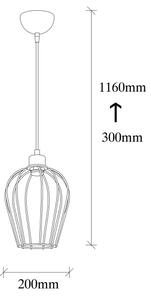 Lampadario su corda TEL 1xE27/40W/230V
