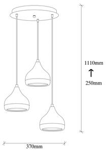 Lampadario su filo YILDO 3xE27/40W/230V