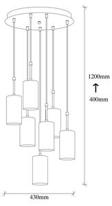Lampadario su filo KEM 7xE27/40W/230V