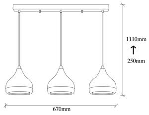 Lampadario su filo YILDO 3xE27/40W/230V