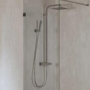 Sistema doccia a parete ALLUVION Mercur, con termostato, soffione da 22 x 22 cm e set doccetta