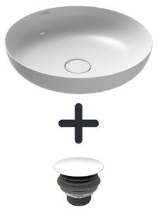 Lavabo a incasso Kaldewei MIENA, modello 3180, diametro 45 cm, set completo con valvola di scarico integrata