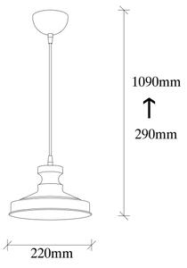 Lampadario su corda BERCESTE 1xE27/40W/230V nero