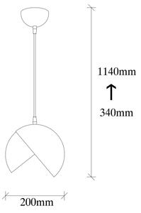 Lampadario su corda BERCESTE 1xE27/40W/230V nero/oro