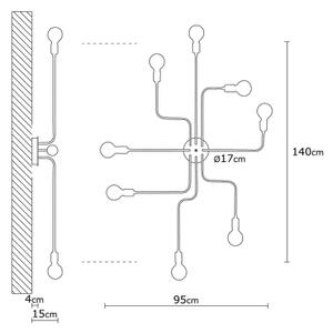 Lampadario da parete TRUVA 8xE27/40W/230V