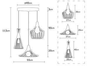 Lampadario a sospensione con filo MEZOPOTAMYA 3xE27/40W/230V oro