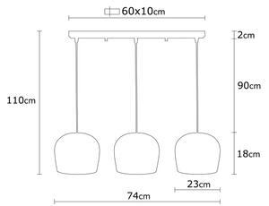 Lampadario su filo BERCESTE 3xE27/40W/230V