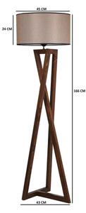 Lampada da terra MACKA 1xE27/60W/230V beige/marrone
